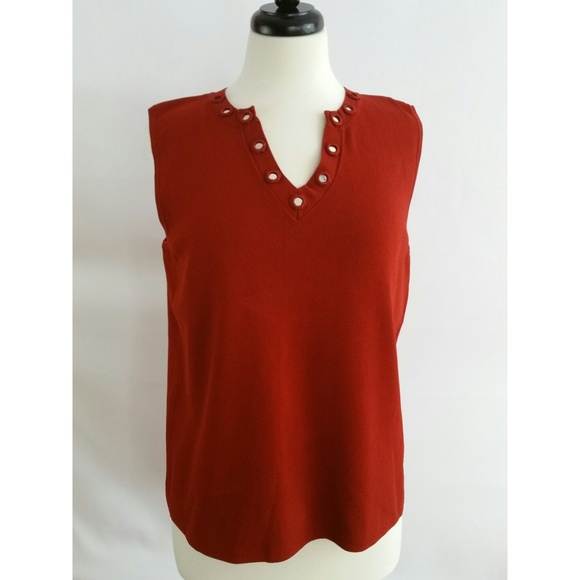 Cable & Gauge Tops - Cable & Gauge Size 1X Sleeveless Top Rust